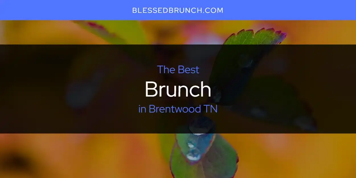 The Absolute Best Brunch in Brentwood TN  [Updated 2024]